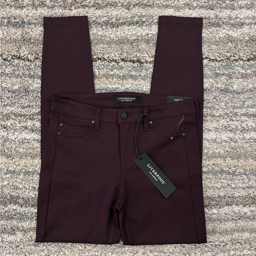 Liverpool Women Mid Rise Skinny Jeans In Aubergine Sz 4/27 NWT | Liverpool Jean- - Picture 5 of 14